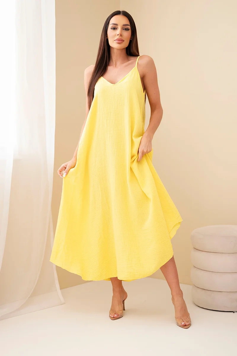 Naiste puuvillane musliinkleit peente õlapaeltega - Image 2