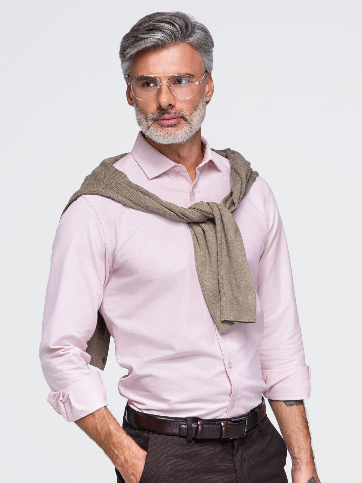 Meeste puuvillane oxford-särk Ombre Clothing - Image 3