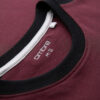 meeste puuvillane kontrastsete vahetükkidega t-särk - maroon v2 s1632 - Thumbnail Image 7