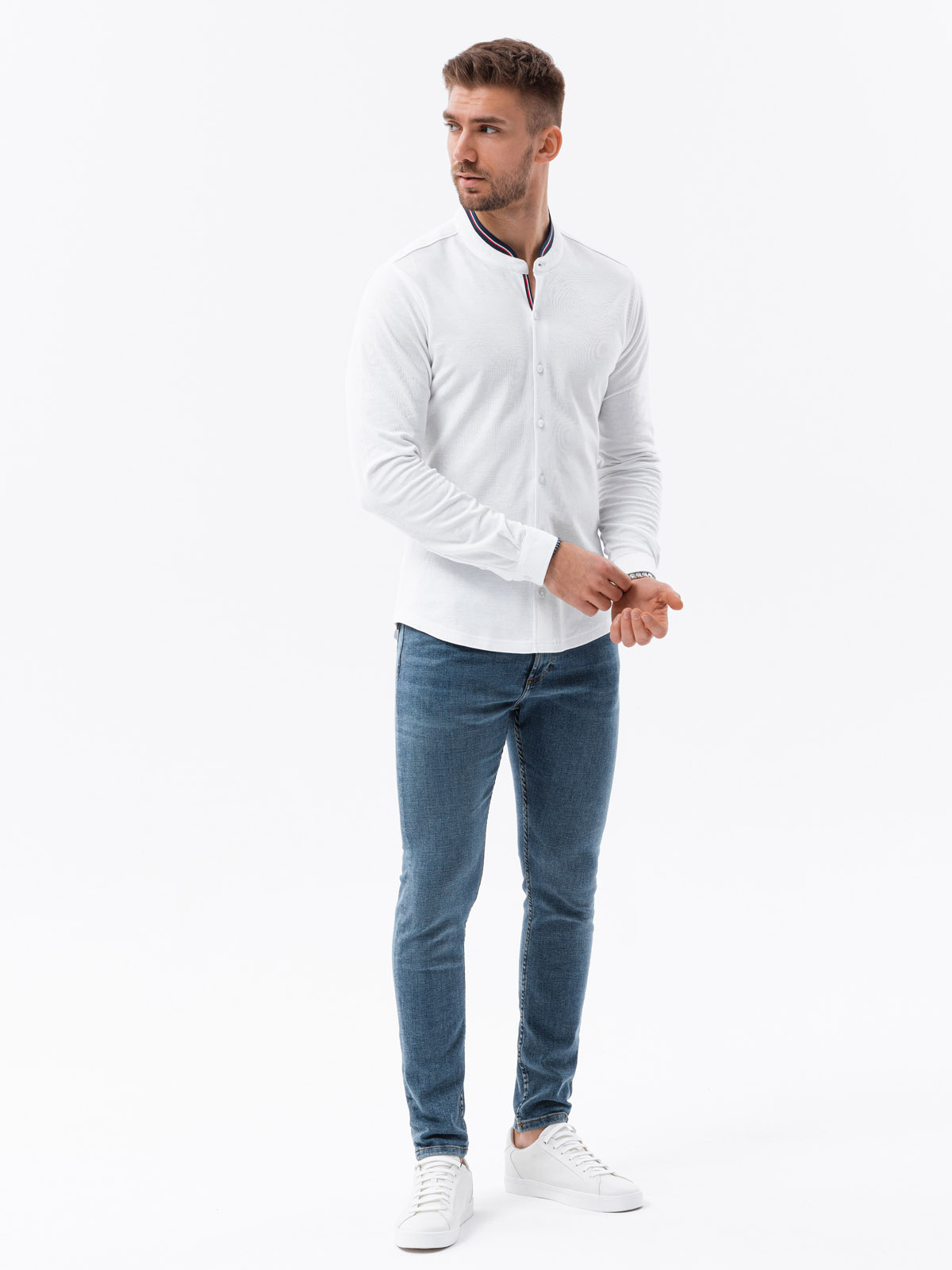 Meeste pikkade varrukatega särk püstkraega Ombre Clothing - Image 8