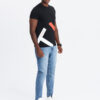 Meeste puuvillane T-särk kontrastse geomeetrilise trükiga Ombre Clothing - Thumbnail Image 2