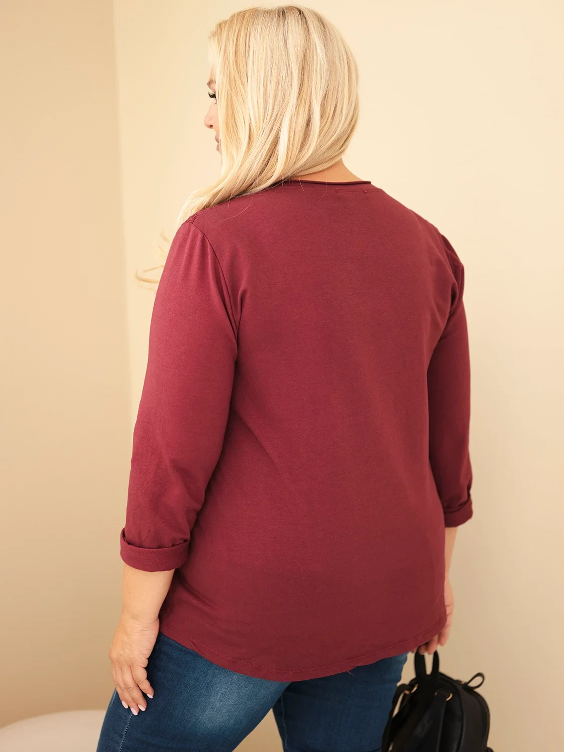 Naiste plus-size puuvillane pikkade varrukatega pusa pitsdetailiga - Image 39