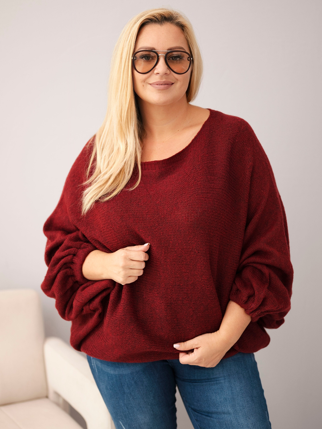 Naiste avara lõikega kampsun villaseguga Kesi Plus Size - Image 57