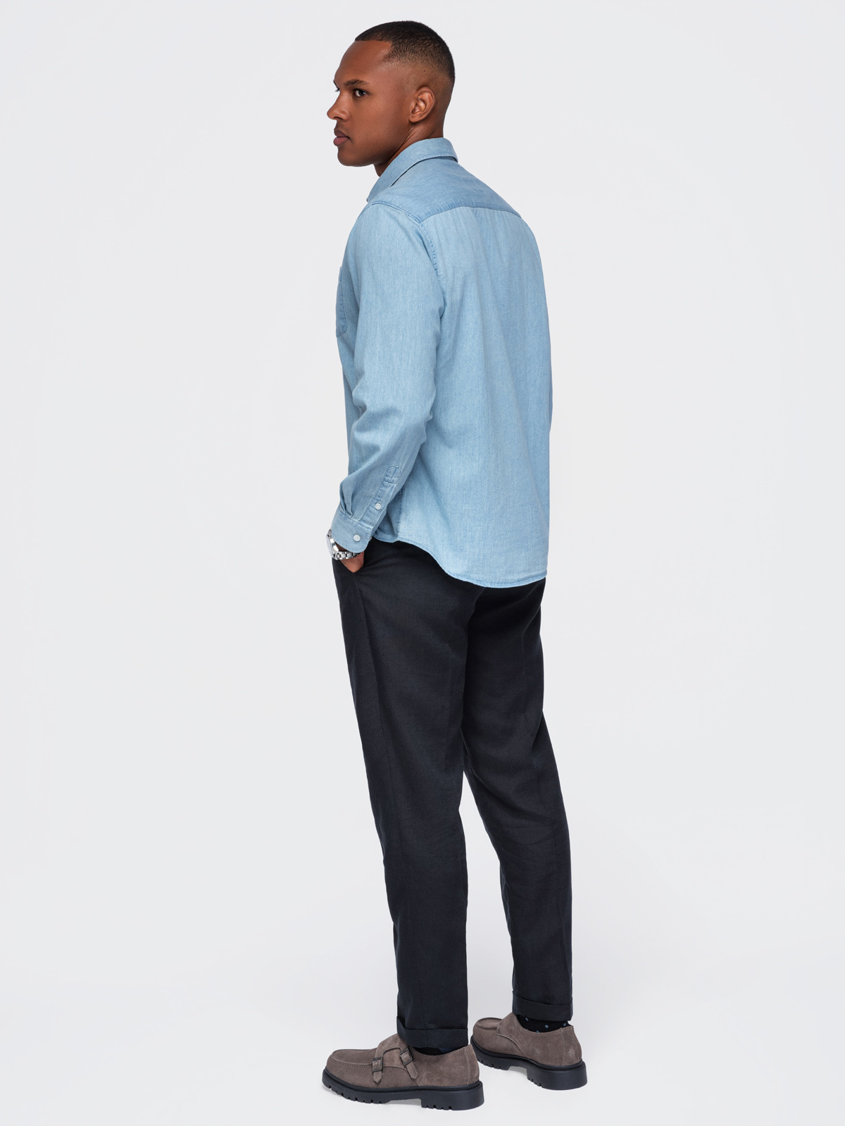 Ombre Clothing meeste pikkade käistega puuvillane triiksärk - Image 5