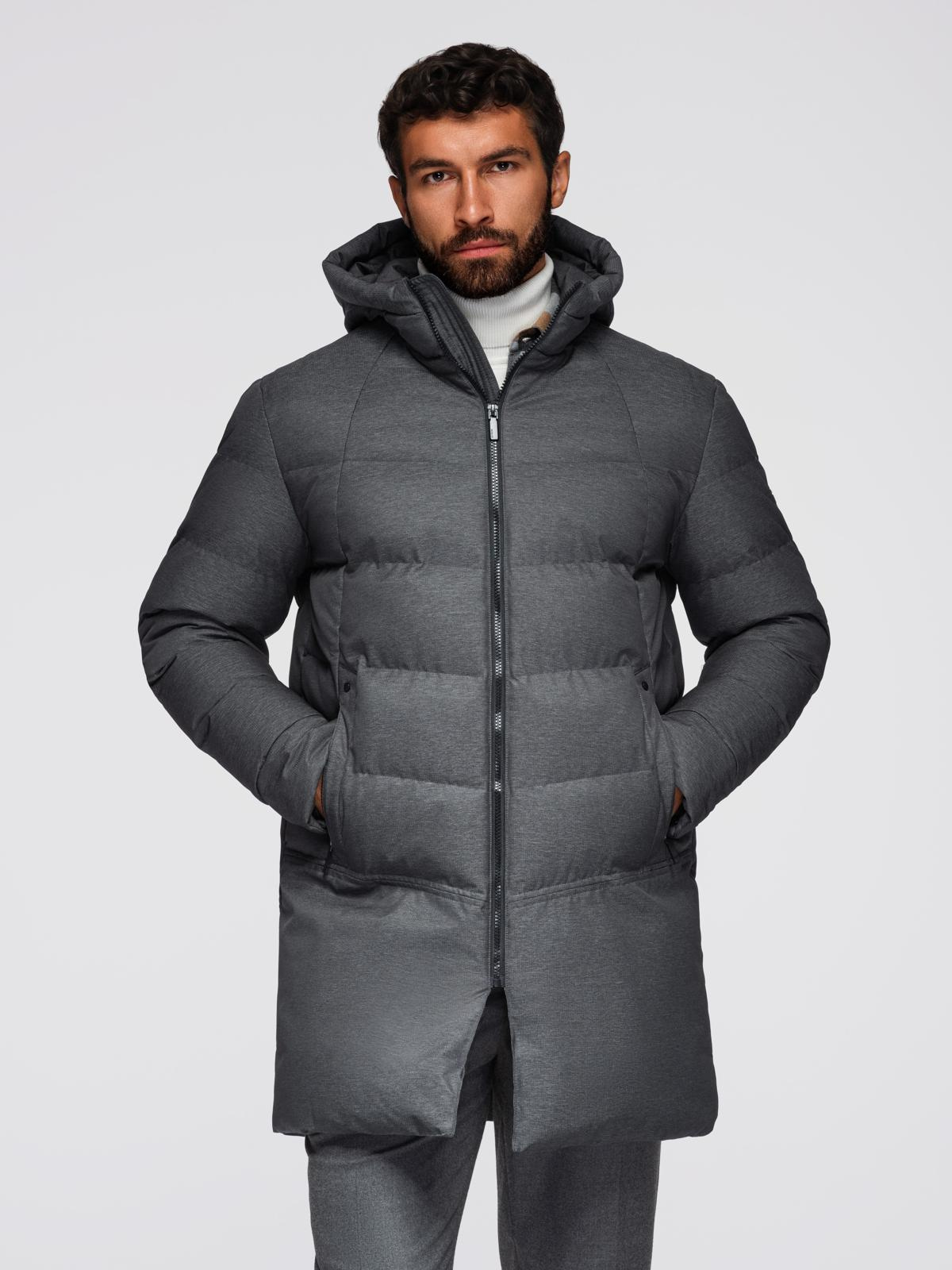 Ombre Clothing meeste kapuutsiga tepitud pikem jope - Image 16