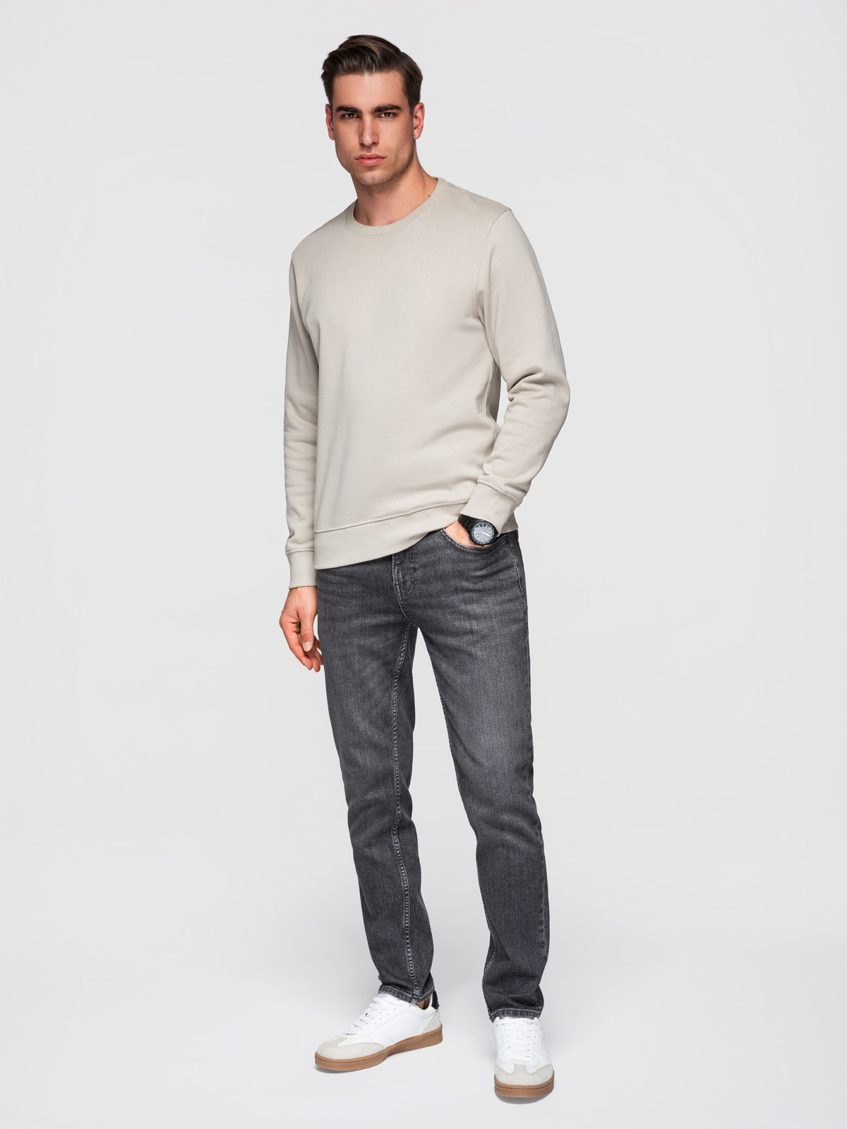 Meeste puuvillane dressipluus ümara kaelusega Ombre Clothing - Image 3