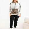 Plus Size naiste viskoosist kapuutsiga pusa pantrümustriga detailidega - Thumbnail Image 30