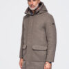Meeste kapuutsiga villasegust mantel Ombre Clothing - Thumbnail Image 16