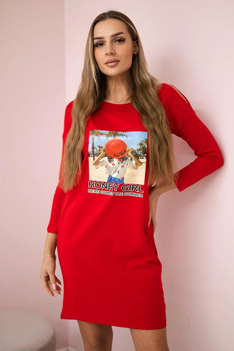 Naiste pikkade varrukatega kleit fotoprindiga - Image 1