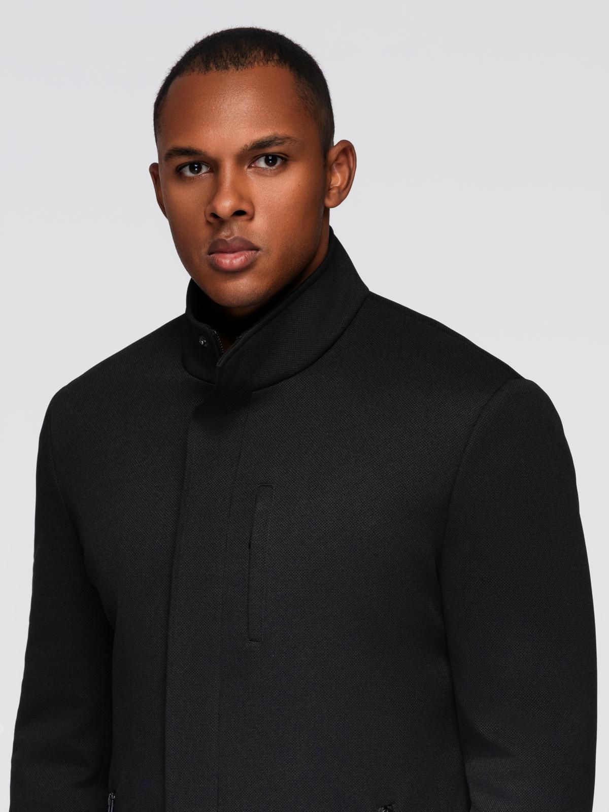 Meeste mantel püstkrae ja peidetud nööpkinnitusega Ombre Clothing - Image 2