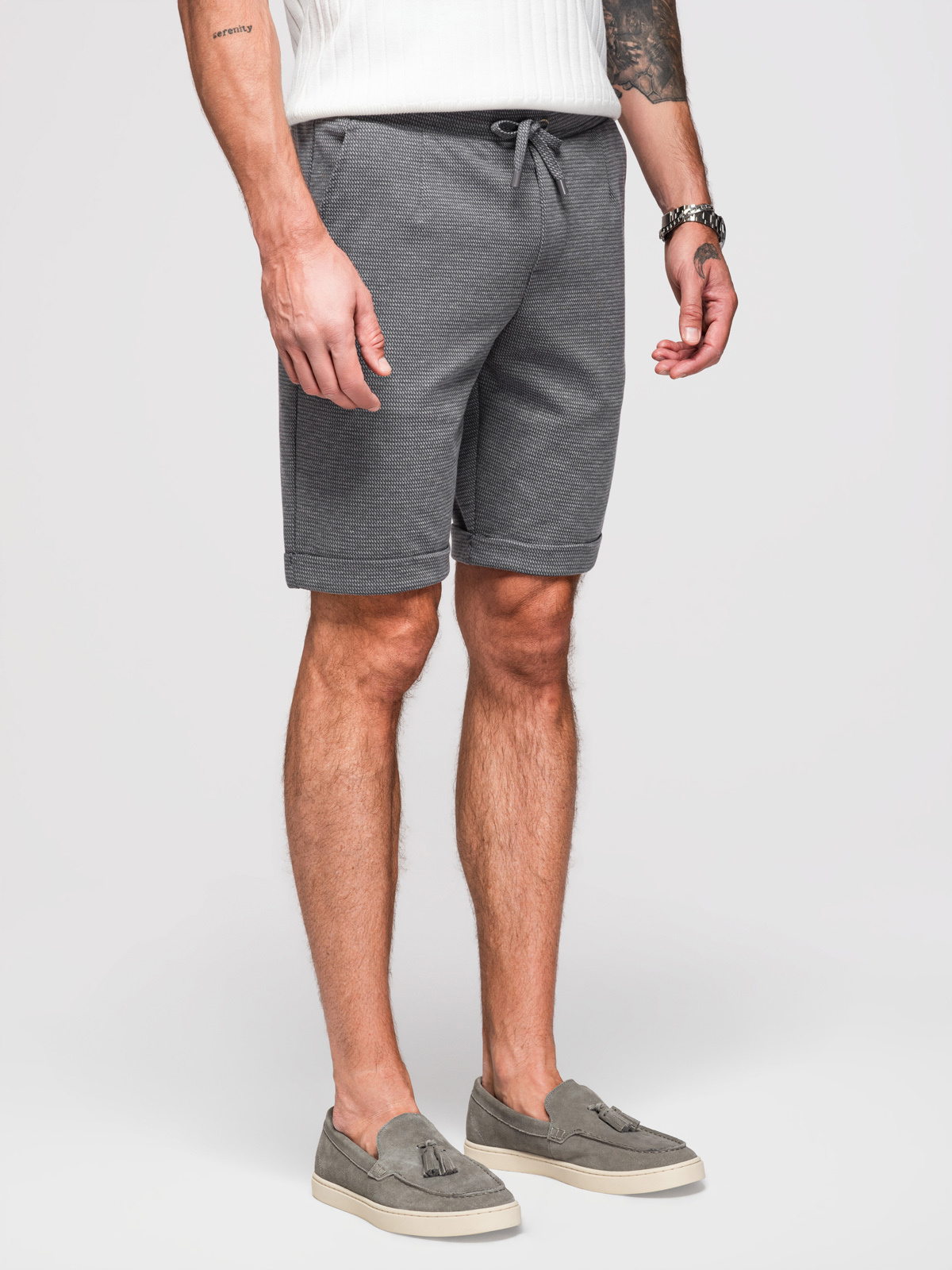 Ombre Clothing meeste lühikesed püksid nöörvööga - Image 16