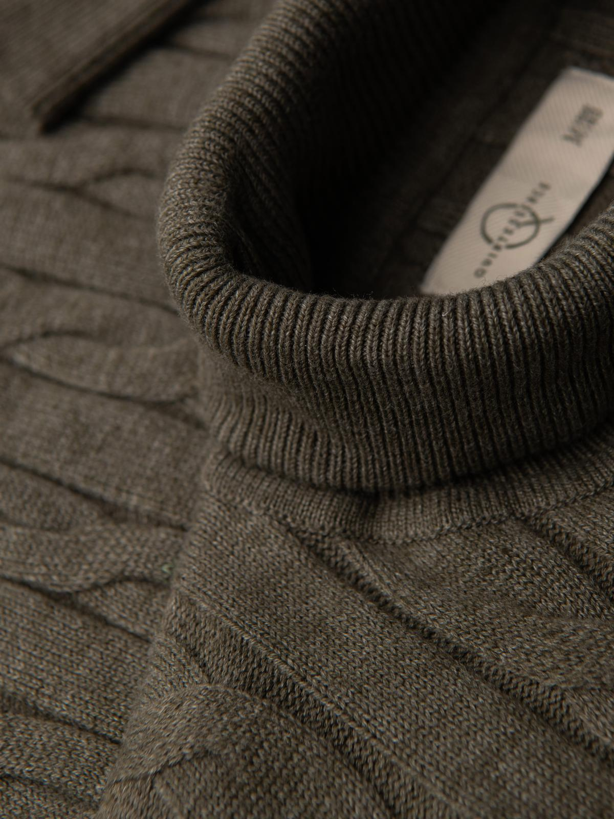 Meeste palmikkoes kootud rullkaelusega kampsun Ombre Clothing - Image 7