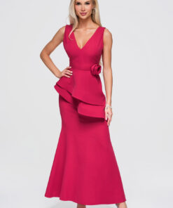 Larica naiste maani ulatuv peplum-detailiga maksikleit
