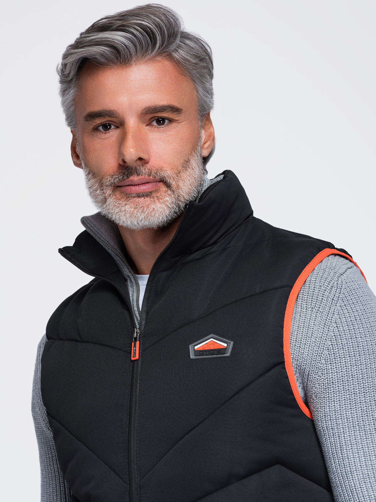 Meeste tepitud vest püstkrae ja tõmblukuga taskutega Ombre Clothing - Image 12