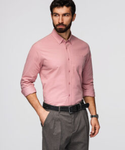 Meeste pikkade varrukatega triiksärk nööpkraega Ombre Clothing