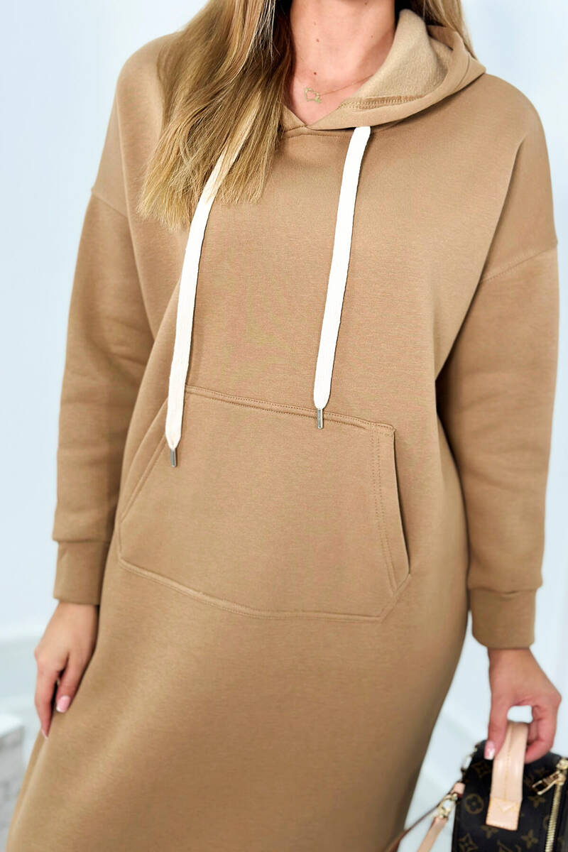 Pikk kapuutsi ja kängurutaskuga dresskleit - Image 49