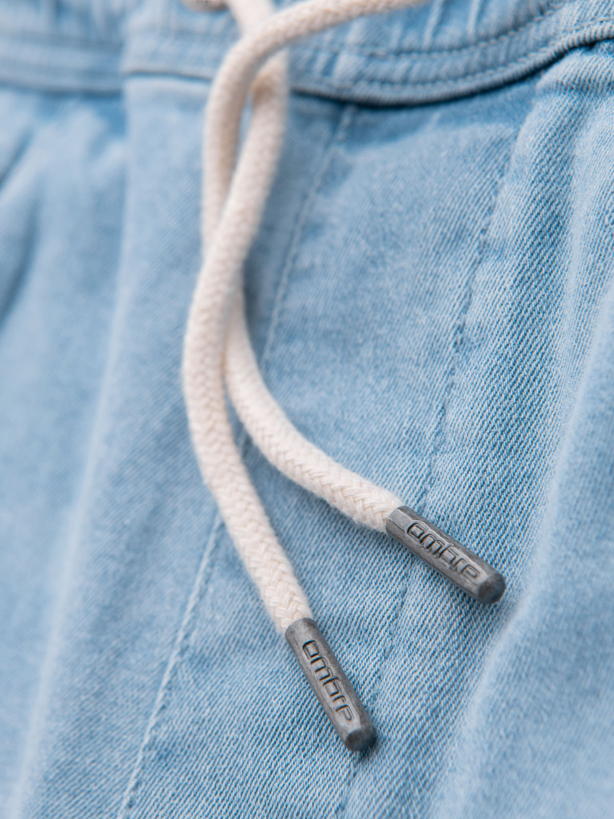 Ombre Clothing meeste teksalühikesed püksid nööriga vöökohaga - Image 10