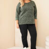 Naiste leopardimustriga pikendatud seljaosaga pluus Plus Size - Thumbnail Image 17