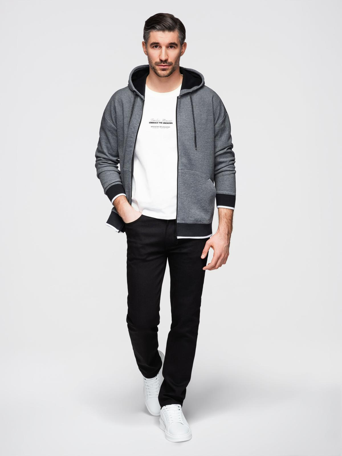 Ombre Clothing meeste lukuga kapuutsiga dressipluus - Image 3