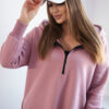 Pikk naiste kapuutsiga dressipluus küljelõhikutega - Thumbnail Image 9