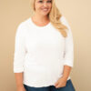 Naiste plus-size puuvillane pikkade varrukatega pusa pitsdetailiga - Thumbnail Image 52