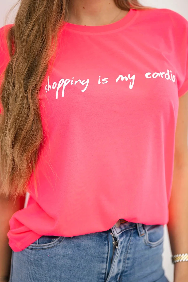 Naiste T-särk kirjaga „Shopping is my cardio“ - Image 16
