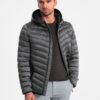 Meeste tepitud jope kapuutsiga Ombre Clothing - Thumbnail Image 3