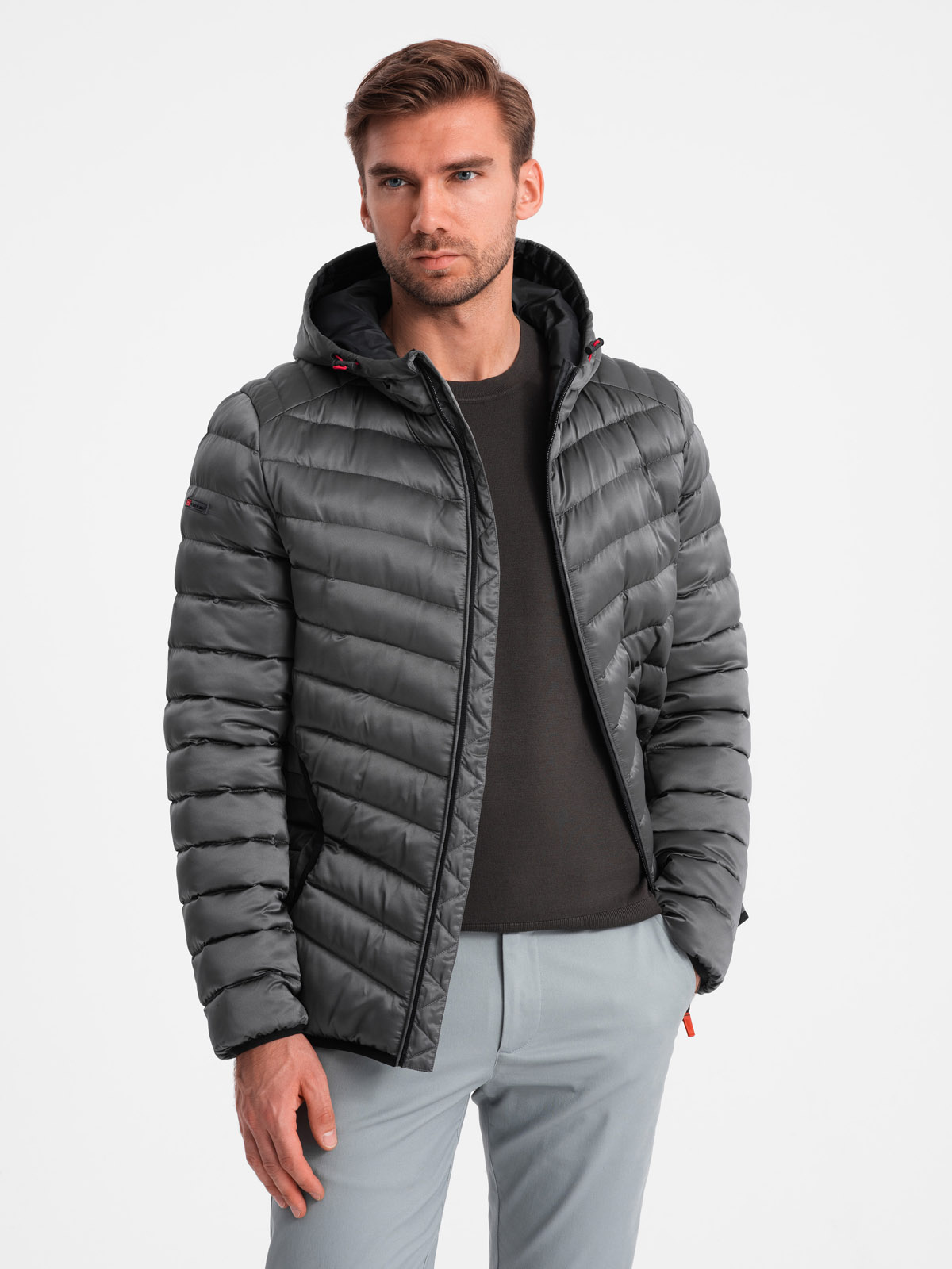 Meeste tepitud jope kapuutsiga Ombre Clothing - Image 3