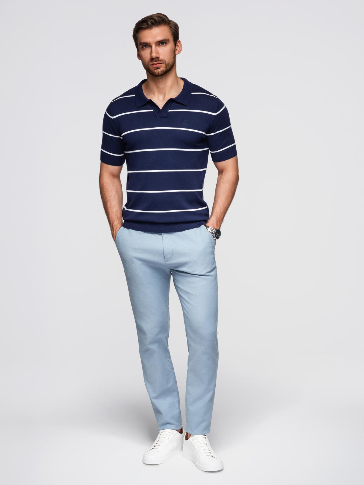 Meeste kootud triibuline polosärk Ombre Clothing - Image 4