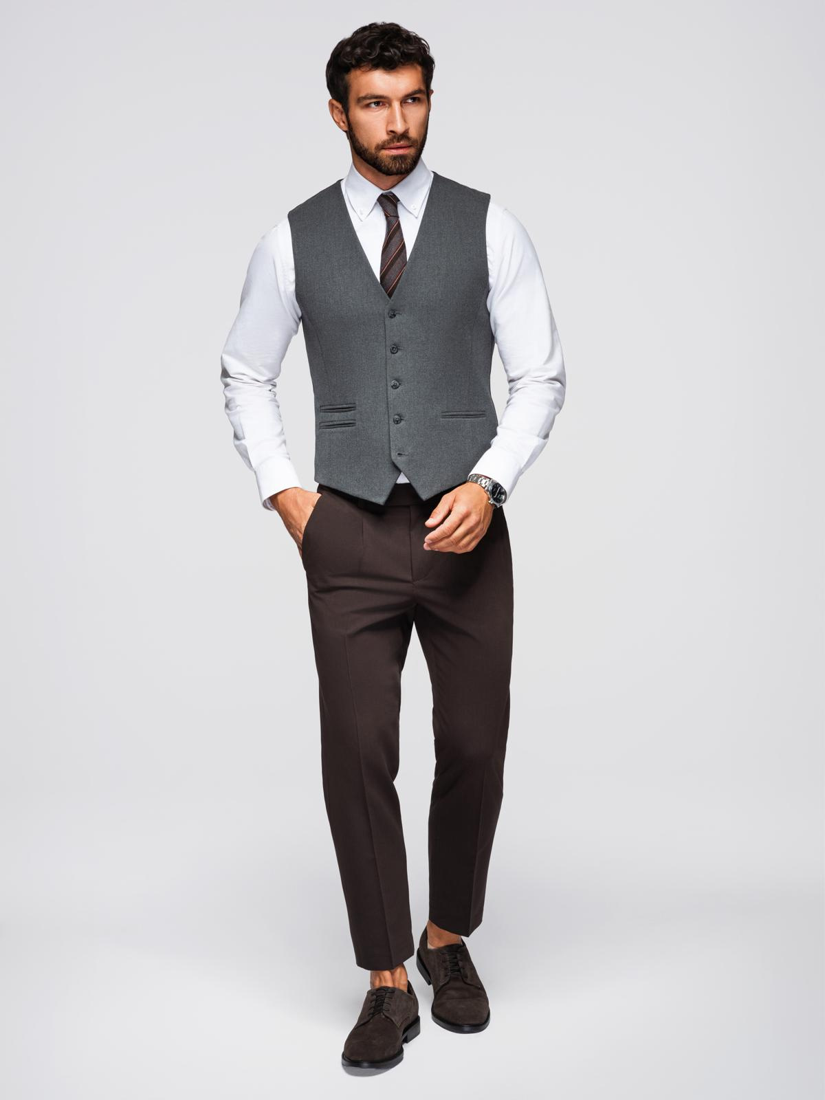 Meeste ülikonnavest nööpidega Ombre Clothing - Image 22