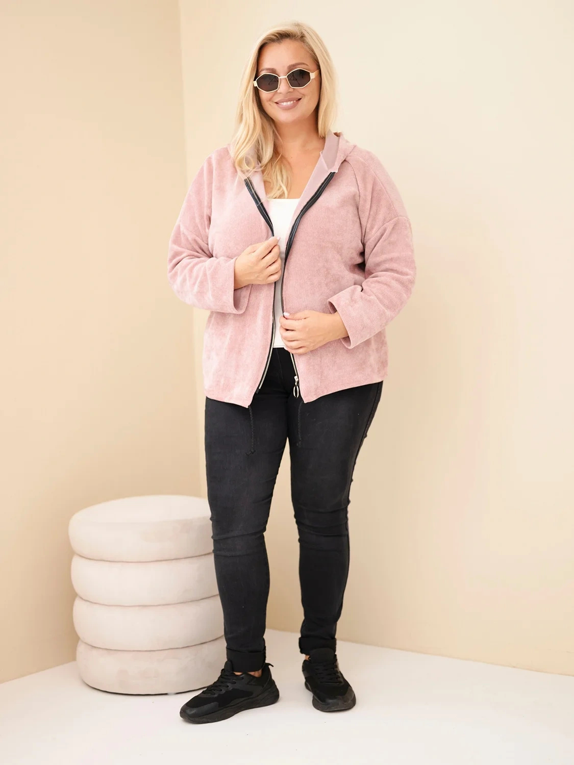 Naiste sametine lukuga kapuutsiga pusa Kesi Plus Size - Image 61