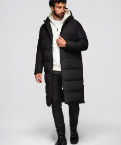 Ombre Clothing meeste pikk tepitud talvejope kapuutsiga