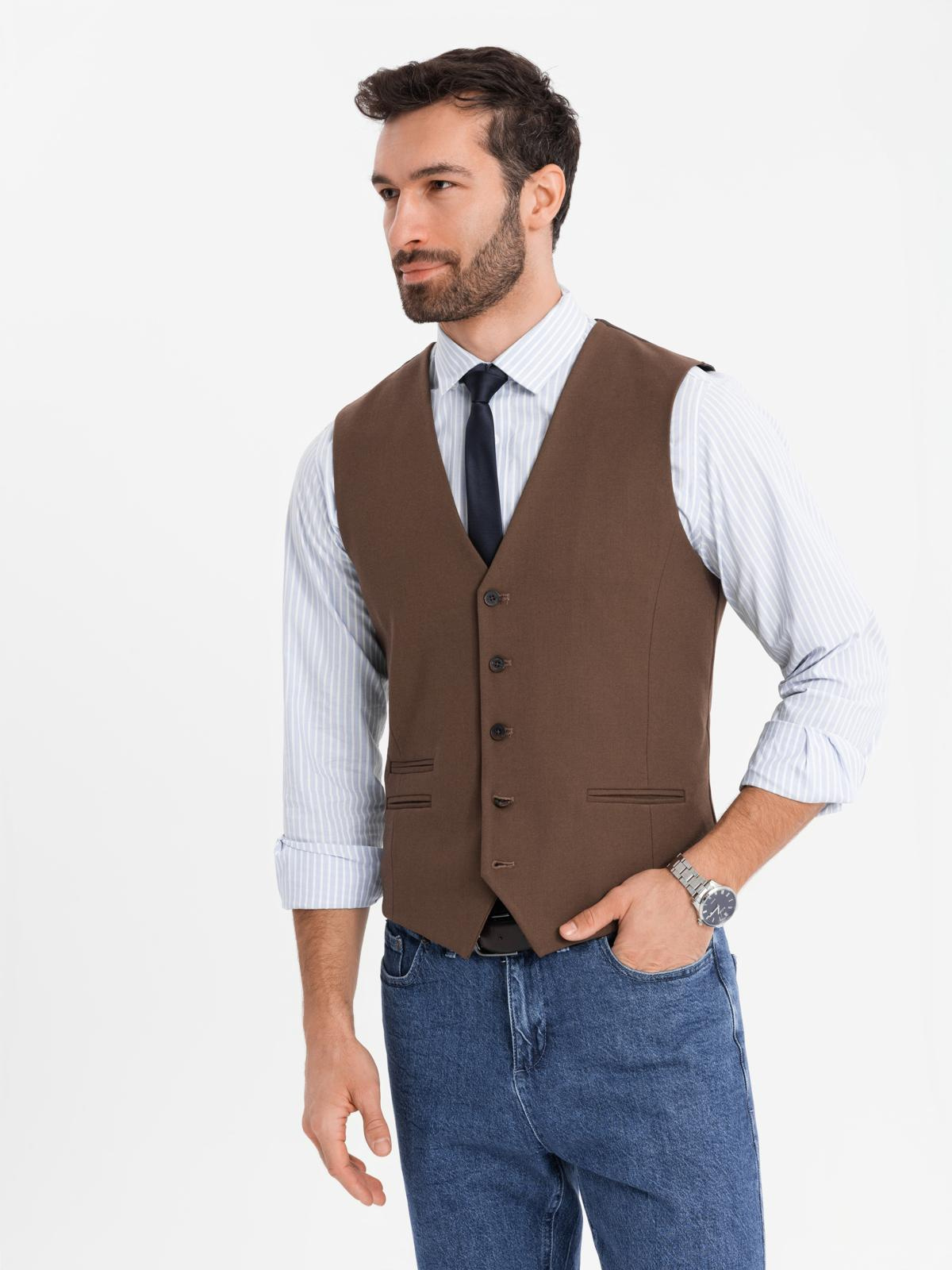 Meeste ülikonnavest nööpidega Ombre Clothing - Image 14