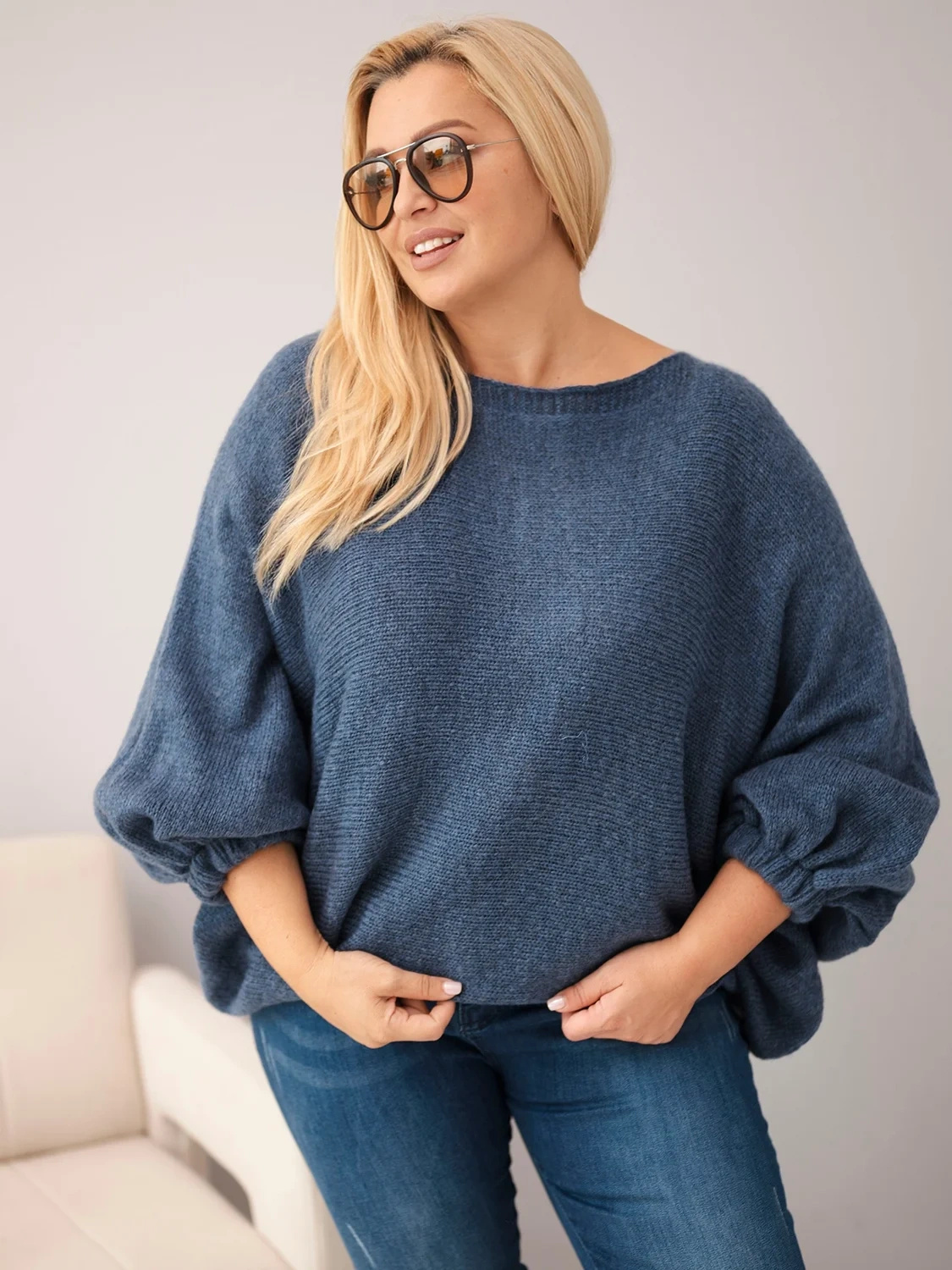 Naiste avara lõikega kampsun villaseguga Kesi Plus Size - Image 1