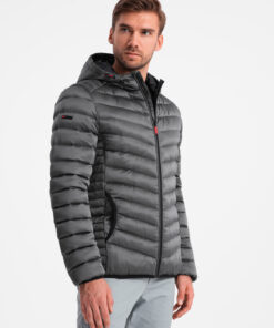 Meeste tepitud jope kapuutsiga Ombre Clothing