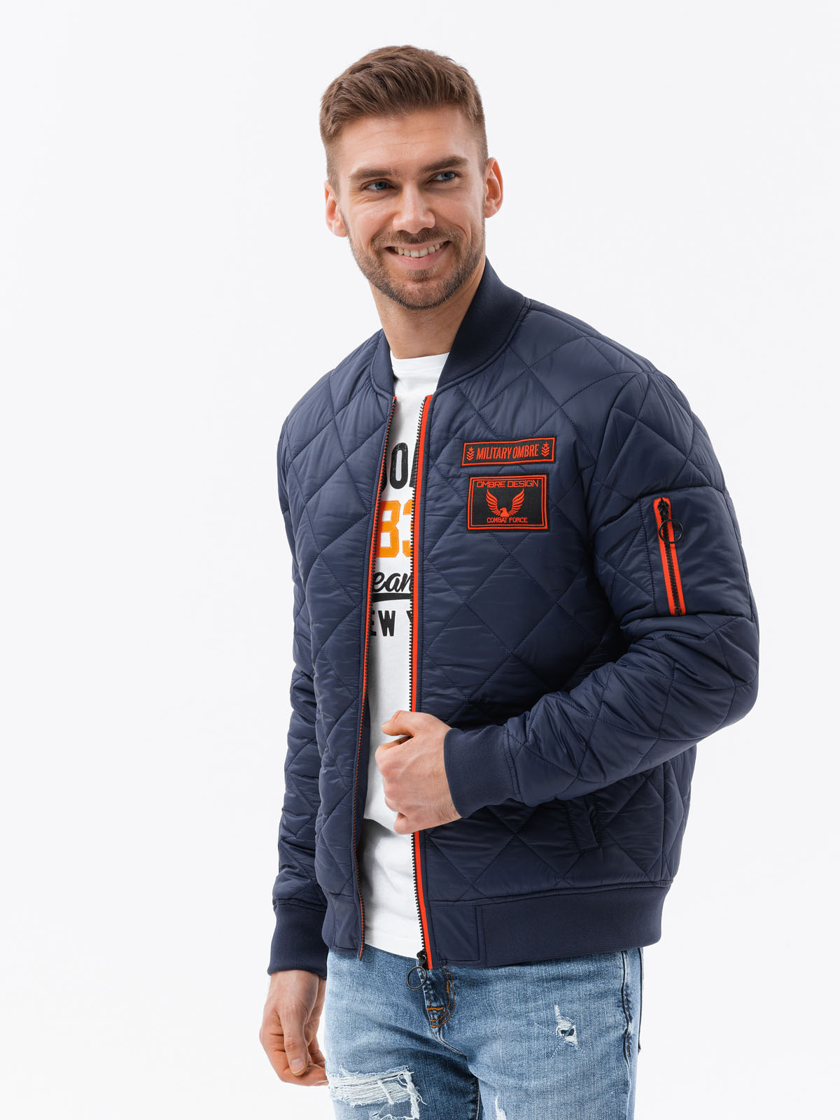 Meeste tepitud bomber-jope Ombre Clothing - Image 1