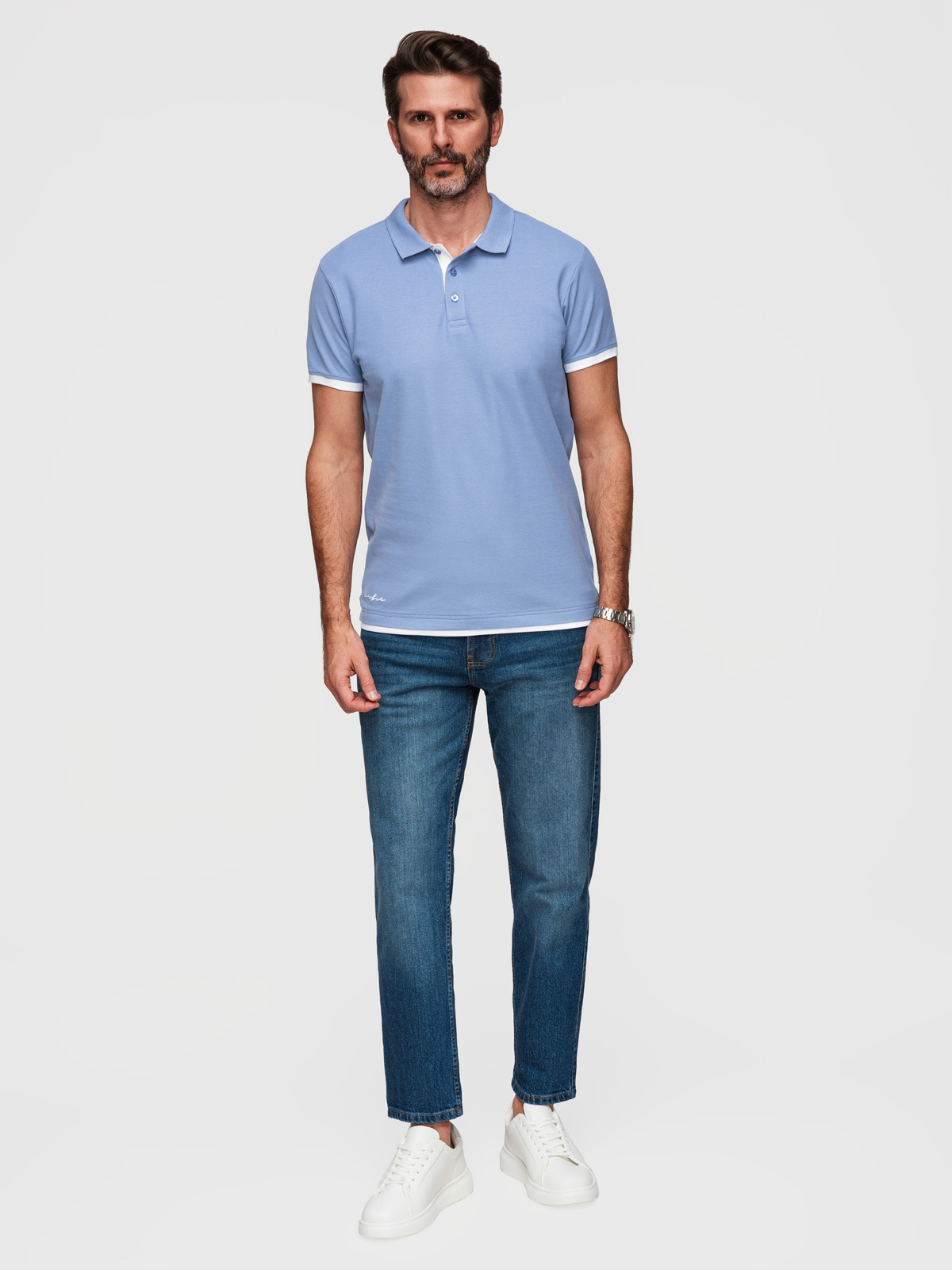 Ombre Clothing meeste puuvillane polosärk kontrastsete detailidega - Image 10
