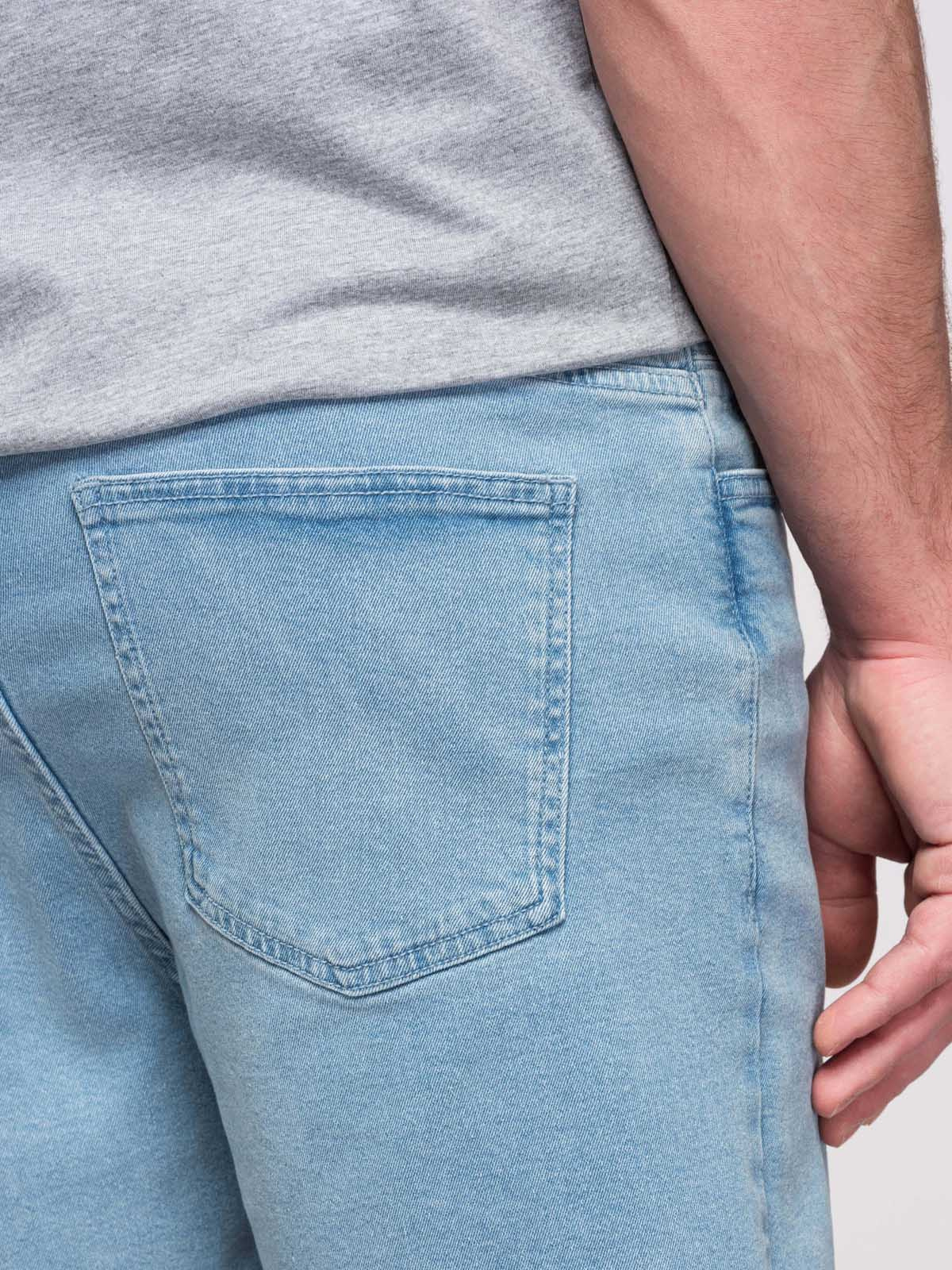 Ombre Clothing meeste teksalühikesed püksid nööriga vöökohaga - Image 5