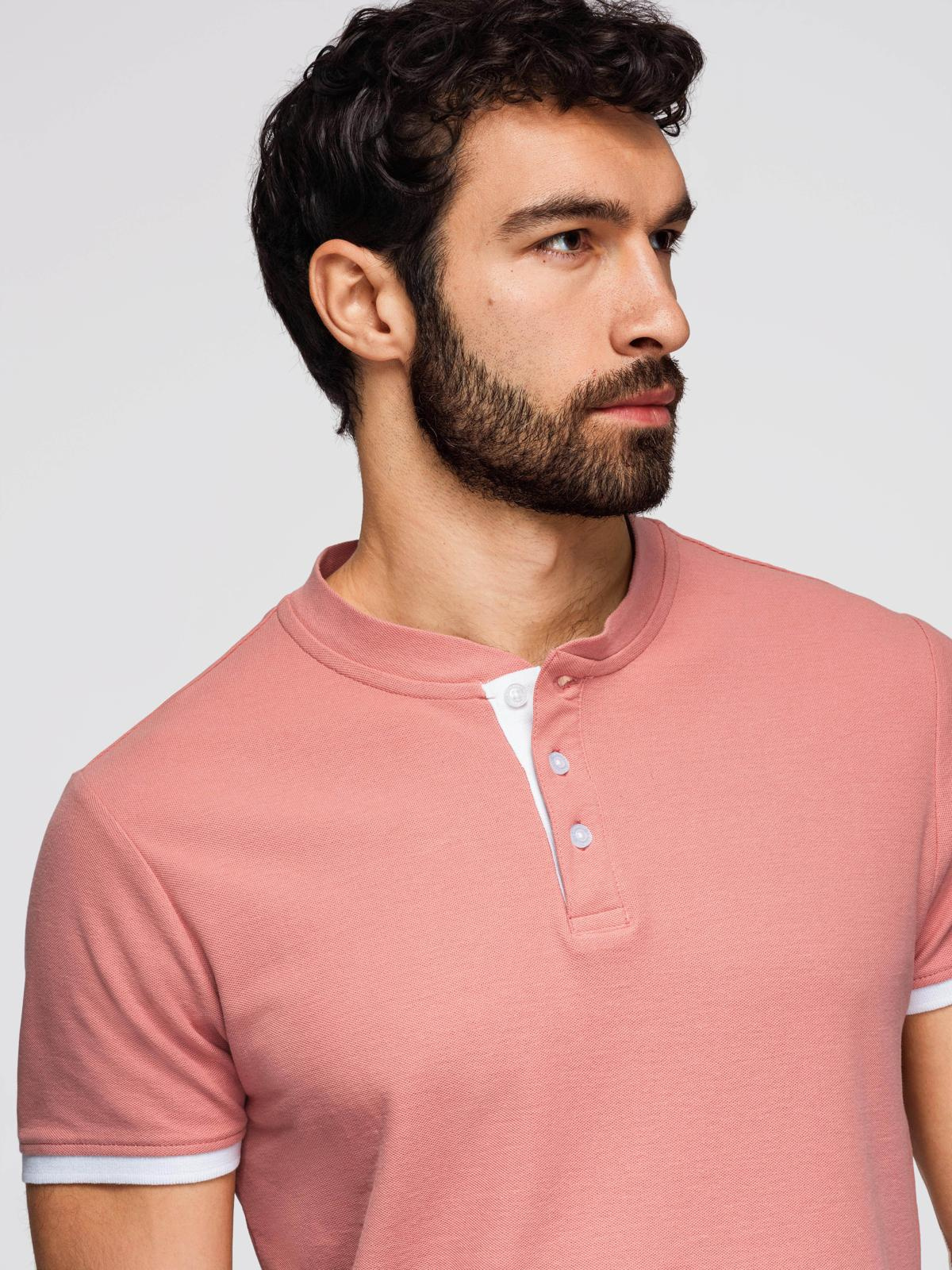 Meeste püstkrae ja nööpidega polosärk Ombre Clothing - Image 44