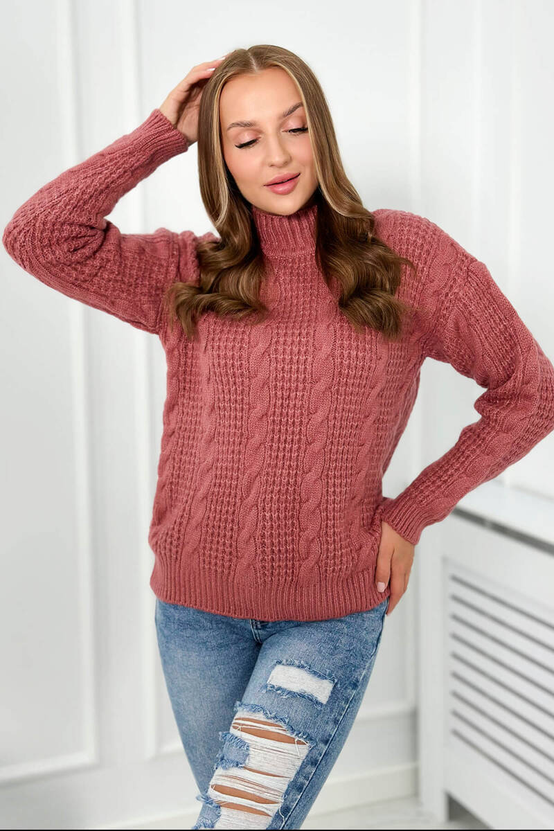 Kesi naiste kootud pullover-kampsun - Image 15