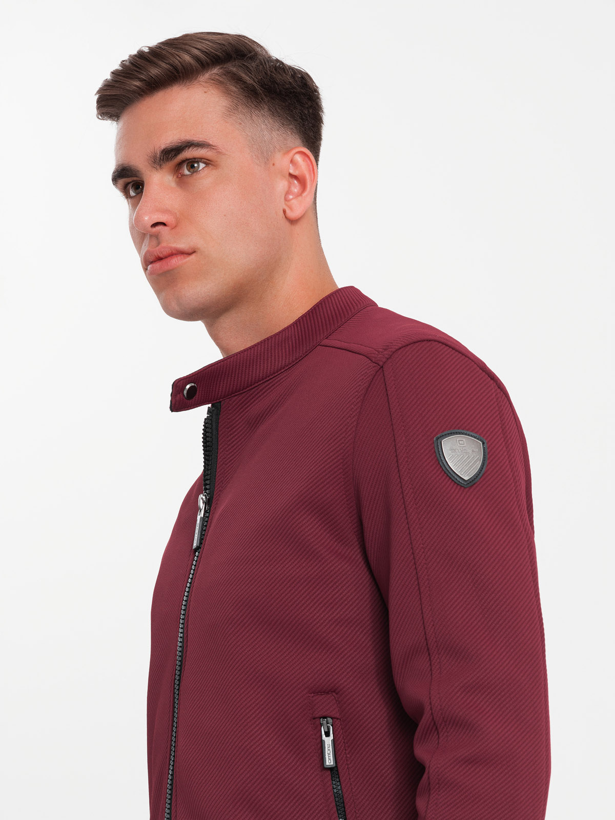 Meeste püstkraega biker-stiilis jope Ombre Clothing - Image 2