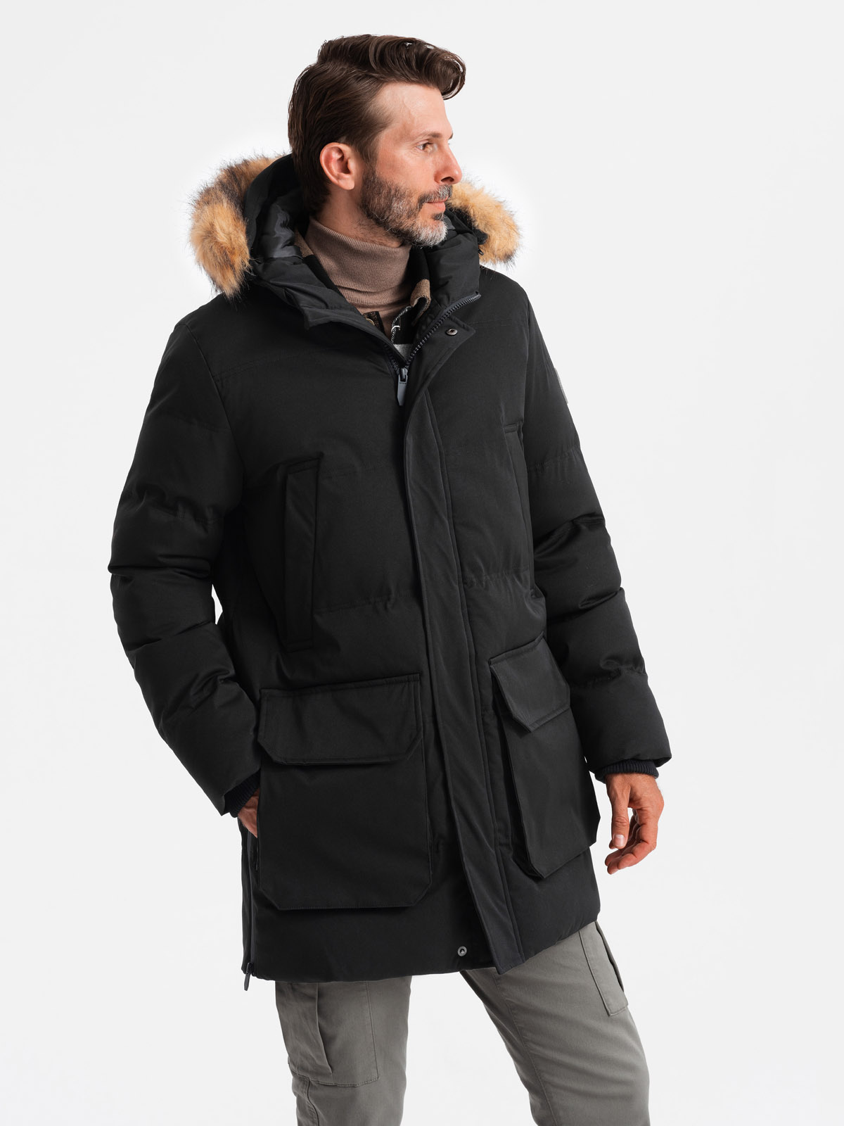 Meeste kapuutsiga talvejope Ombre Clothing - Image 12