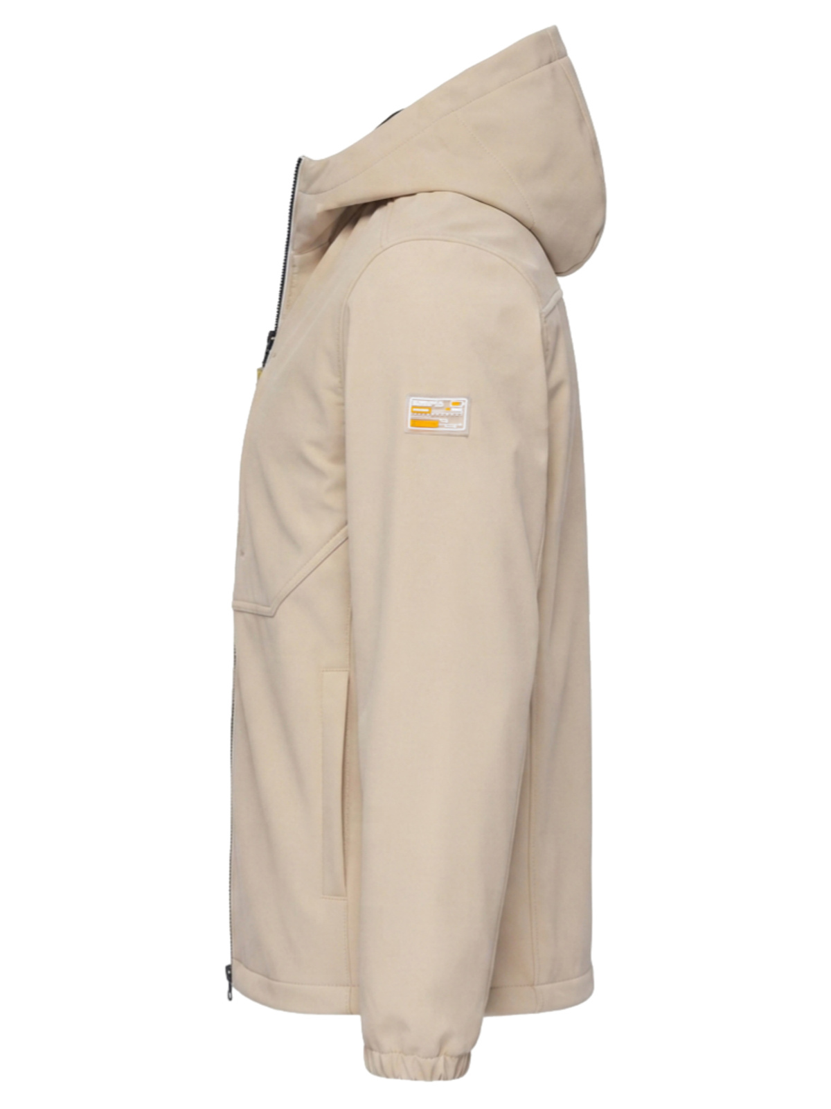 Meeste SOFTSHELL jakk fliisvoodri ja kapuutsiga – liivavärvi - Image 2