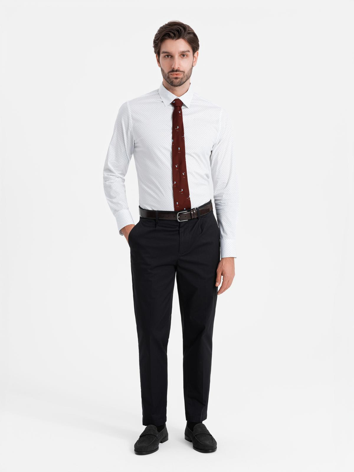 Meeste puuvillane mikromustriga triiksärk Ombre Clothing Regular Fit - Image 3