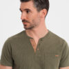 Meeste puuvillane Henley T-särk rinnataskuga Ombre Clothing - Thumbnail Image 11
