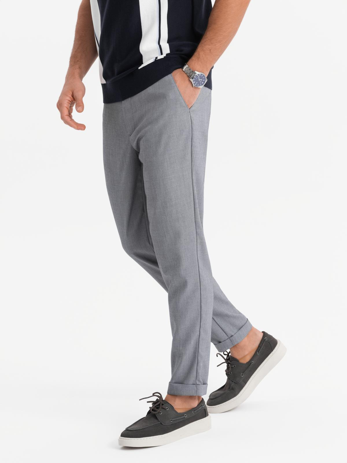 Elastse vöökohaga meeste chino-püksid Ombre Clothing - Image 73