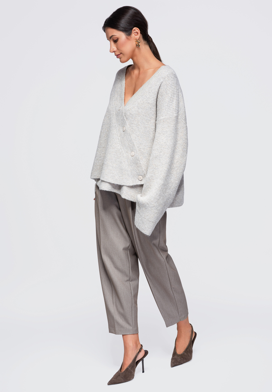 Ombre Clothing naiste asümmeetriline nööpidega kampsun - Image 8