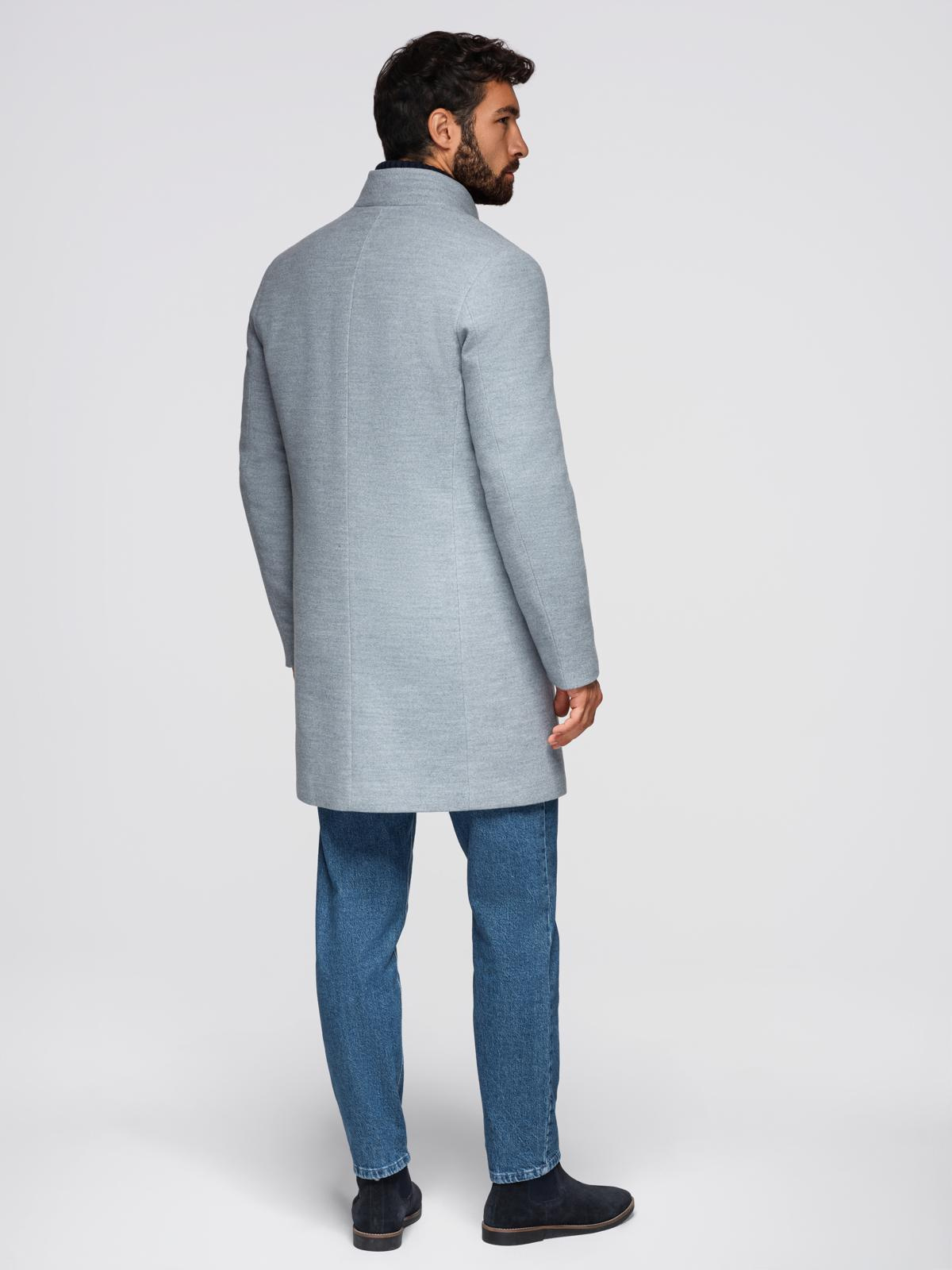 Ombre Clothing meeste poolpikk mantel püstkrae ja nööpidega - Image 5