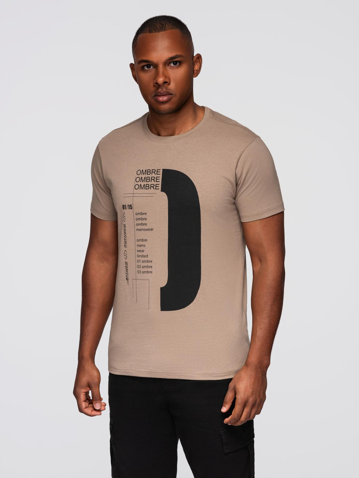 Ombre Clothing meeste trükisega puuvillane T-särk - Image 1