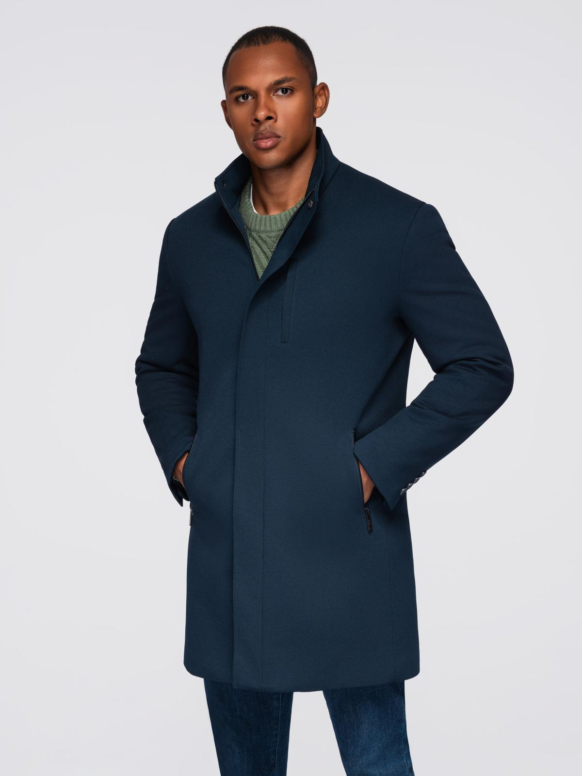 Meeste mantel püstkrae ja peidetud nööpkinnitusega Ombre Clothing - Image 15